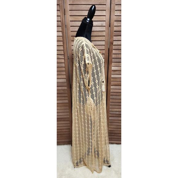 Tahari New Large L Hollow Slit Styled Short Sleeve V-Neck Summer Beach Cover-Up - Picture 4 of 8